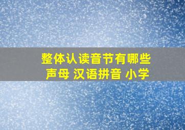 整体认读音节有哪些 声母 汉语拼音 小学